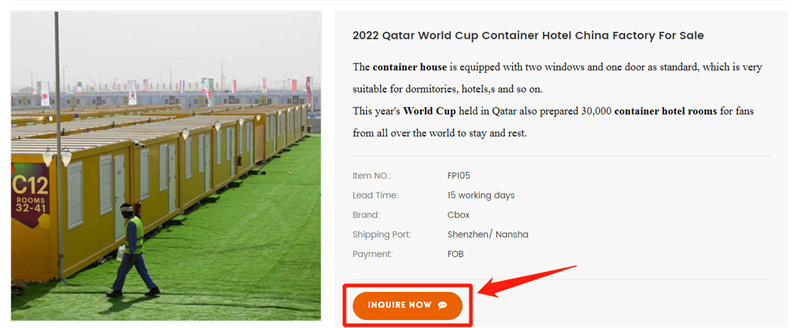 world cup container hotel