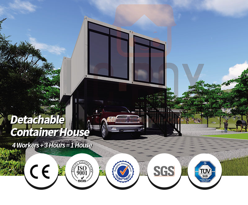 container house with parking