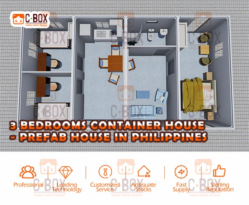 3 bedrooms container house