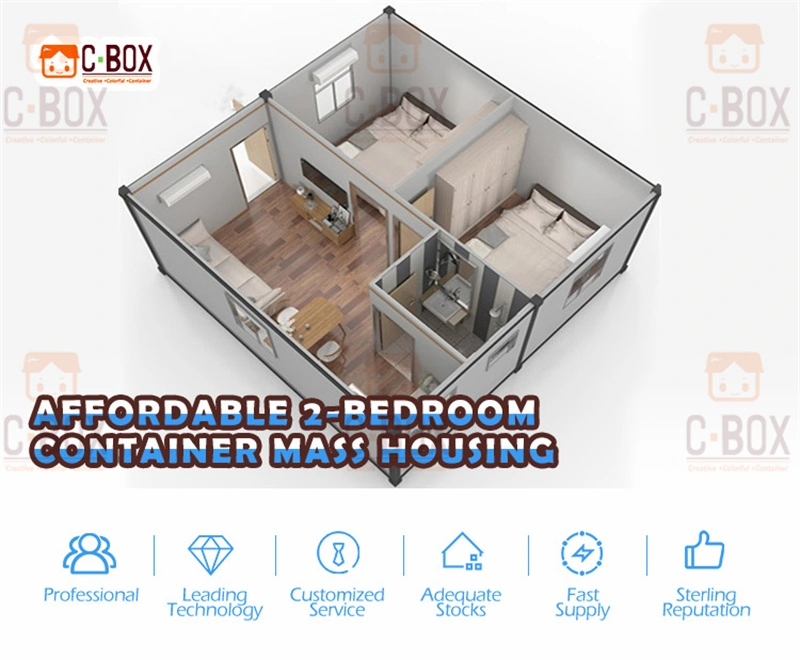 2 rooms container house