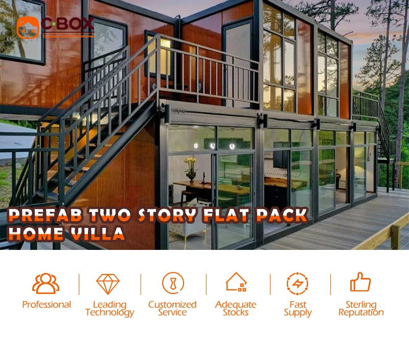 prefab two story flat pack home