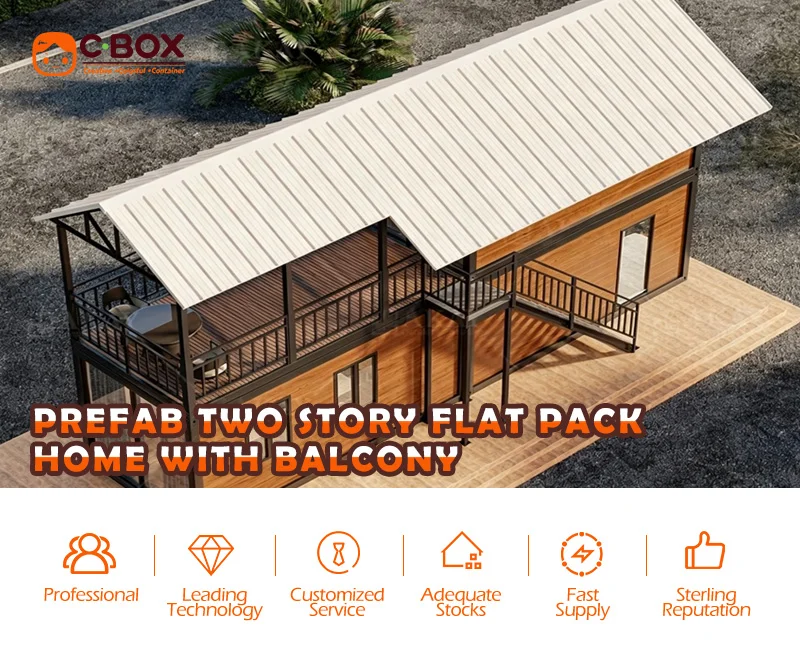 prefab two story flat pack home