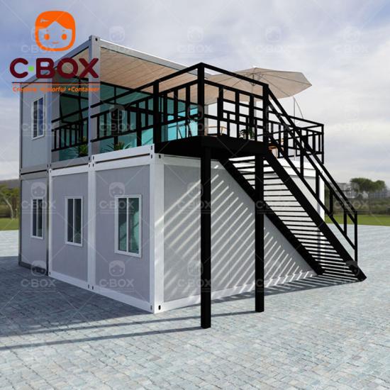 modular home with balcony
